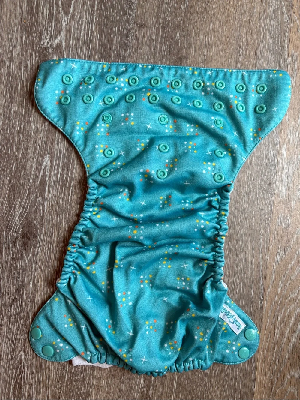 Teal Star Dot Reusable Baby Cloth Diaper - Mama Koala